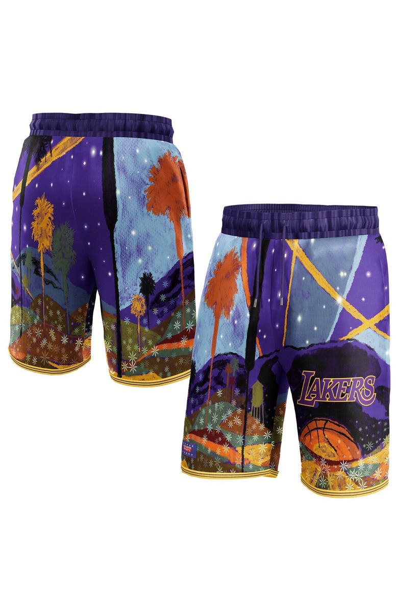 NBA X KIDSUPER Unisex NBA & KidSuper Studios by Fanatics Purple Los Angeles Lakers Hometown Shorts, Main, color, Purple