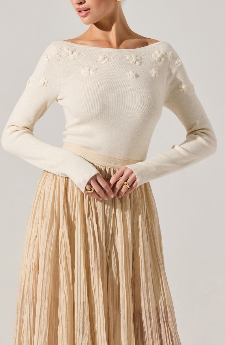 ASTR the Label Bluma Floral Embroidery Sweater, Main, color,