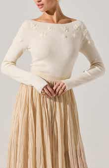 ASTR the Label Bluma Floral Embroidery Sweater