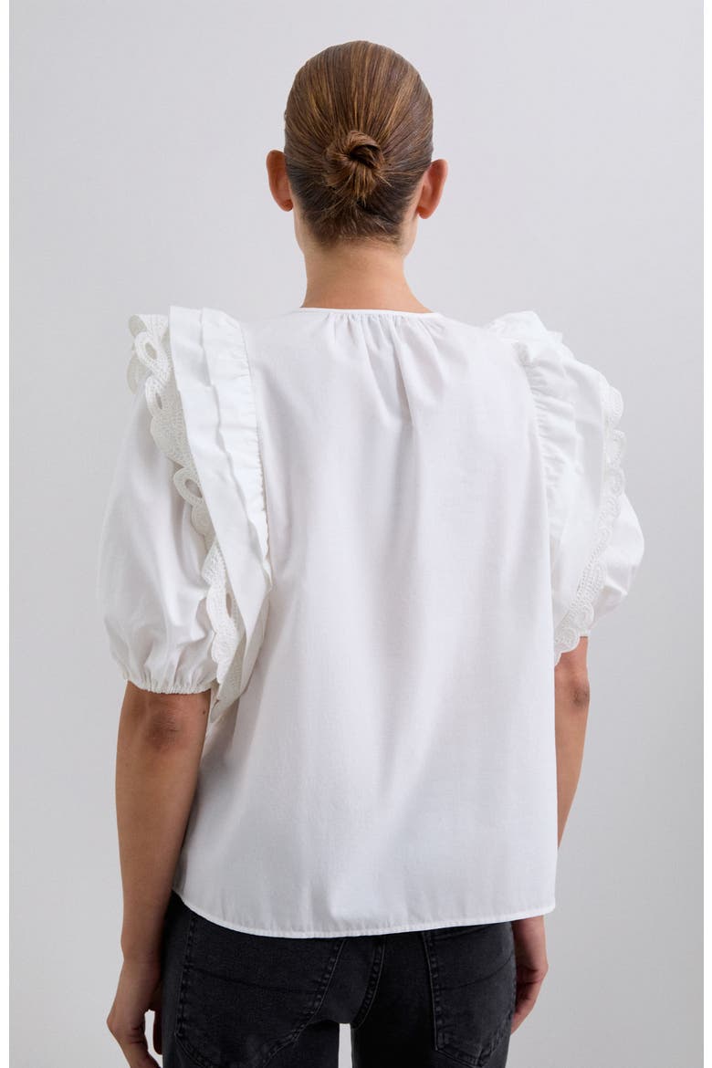 Poplin Puff Top, Alternate, color, Offwhite
