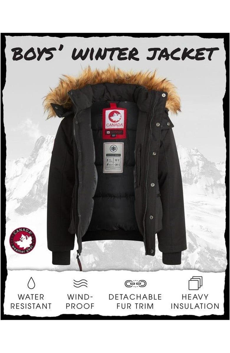 CANADA WEATHER GEAR Boys' Winter Bomber Jacket, Alternate, color,