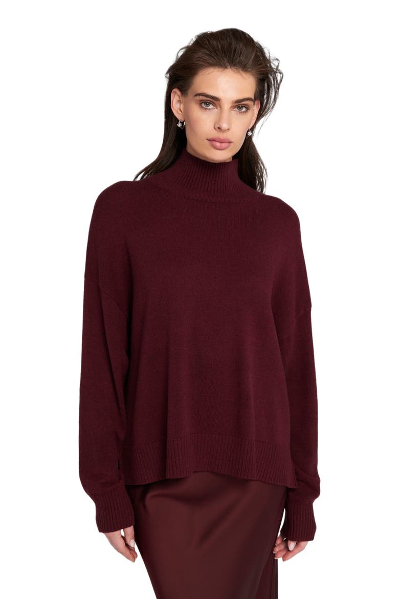 Turtleneck Sweater Pullover, Alternate, color, Wine