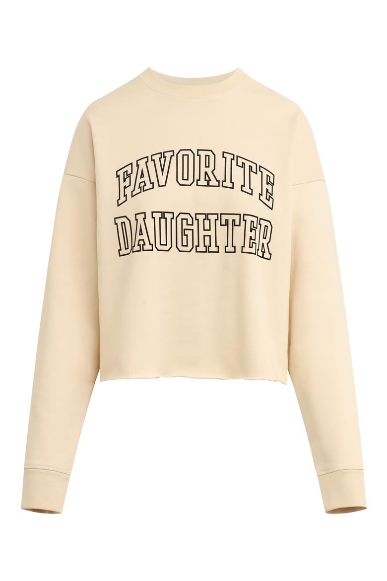 Velvet Flocked Cropped Sweatshirt, Main, color, SUMMER SAND/ BLACK