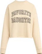 Favorite Daughter Velvet Flocked Cropped Sweatshirt