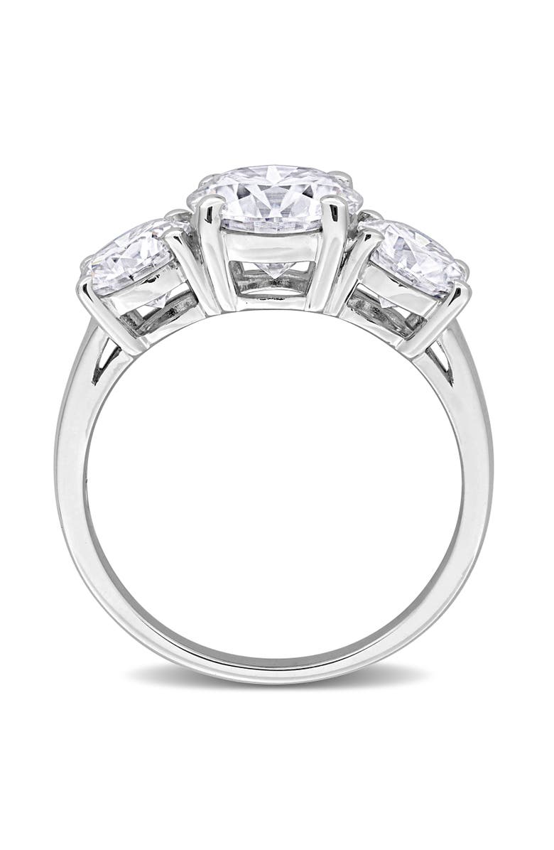 Julianna B. Moissanite 3-Stone Ring Sterling Silver, Alternate, color, Sterling Silver