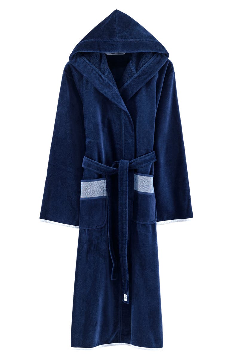 Brooks Brothers Ottoman Rolls Bathrobe, Alternate, color, Navy