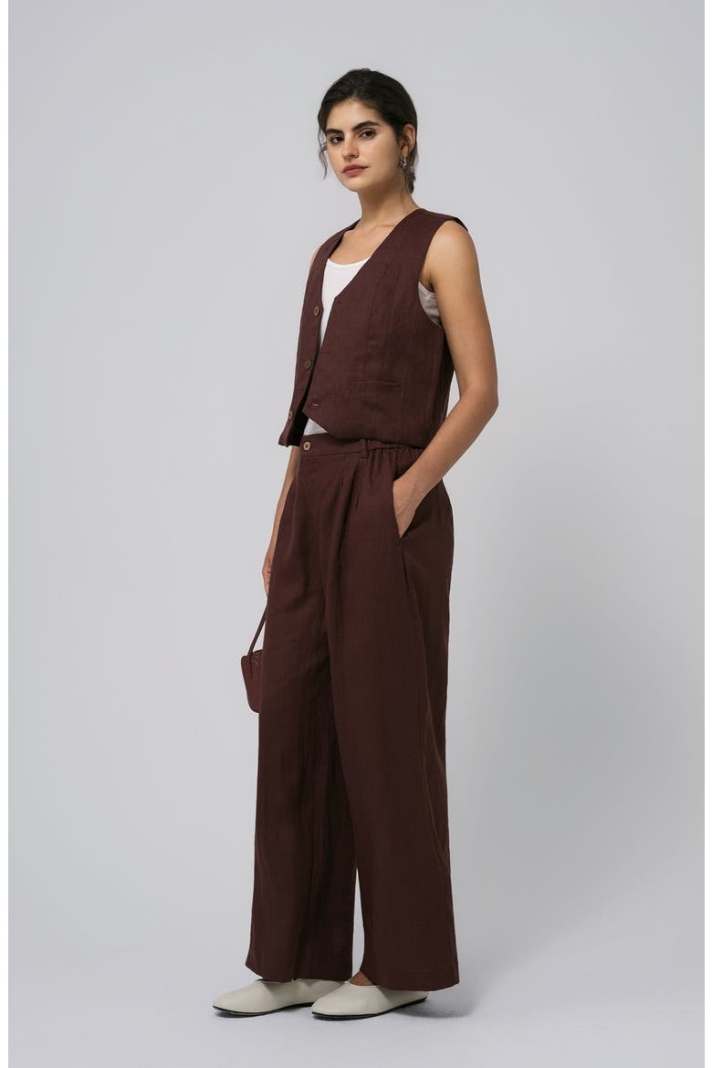 Hemp High Rise Pants, Alternate, color, espresso