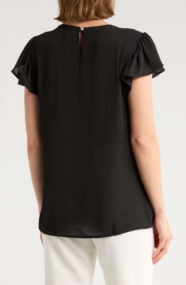 DR2 by Daniel Rainn Paisley Print Fluttter Sleeve Blouse, Alternate, color, Black