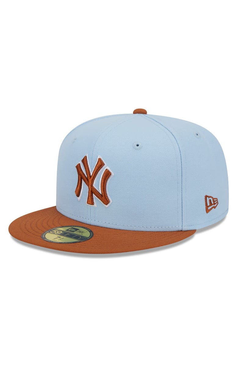 New Era Men's New Era Light Blue/Brown New York Yankees Spring Color Basic Two-Tone 59FIFTY Fitted Hat, Main, color, Light Blue