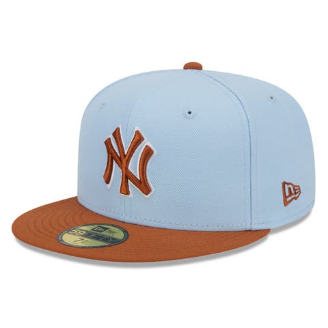 Men's New Era Light Blue/Brown New York Yankees Spring Color Basic Two-Tone 59FIFTY Fitted Hat