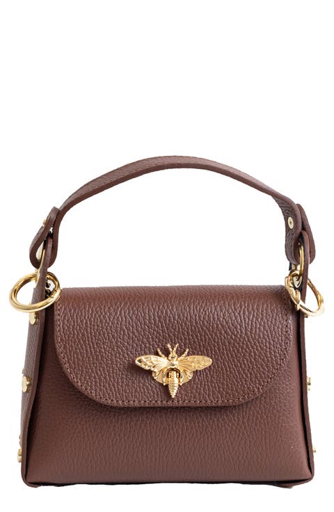 Bee Top Handle Leather Satchel
