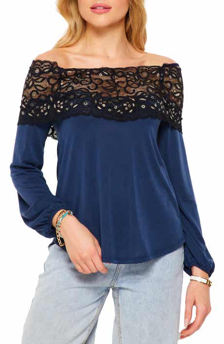 BLUEGREY Drop Shoulder Lace Tunic