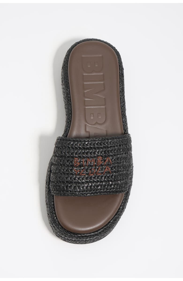 Bimba y Lola Raffia Platform Sandals, Alternate, color, Black