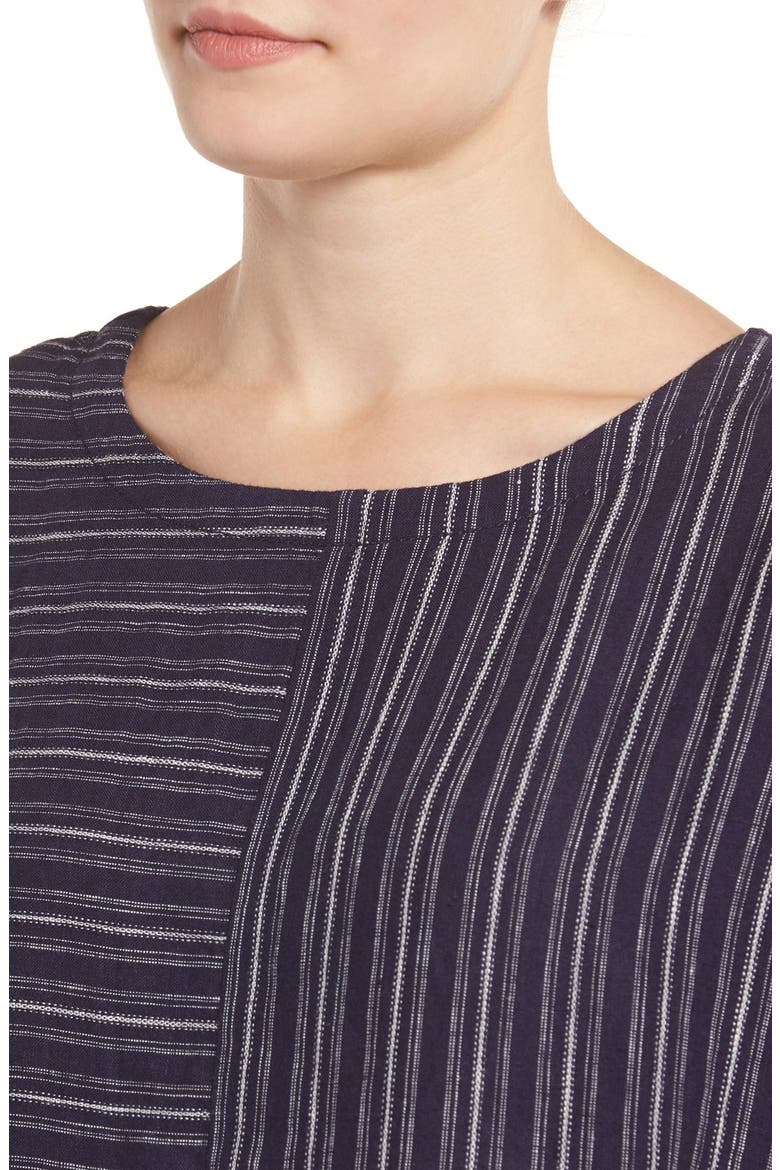 V-Back Linen Top, Alternate, color, NAVY DUSK PATTERN