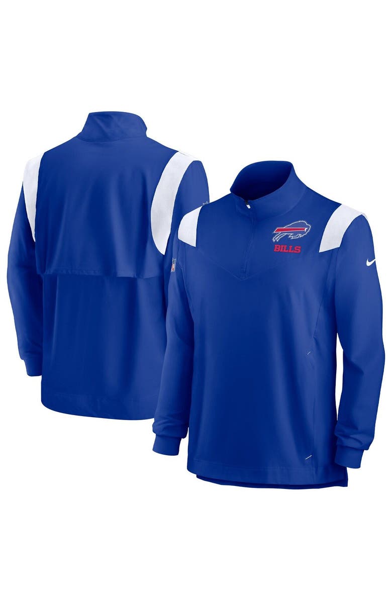 Nike Men's Nike Royal Buffalo Bills Sideline Coach Chevron Lockup Quarter-Zip Long Sleeve Top, Main, color,