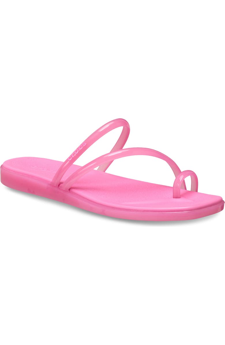 CROCS Miami Jelly Toe Loop Sandal, Main, color, Pink Lemonade Jelly