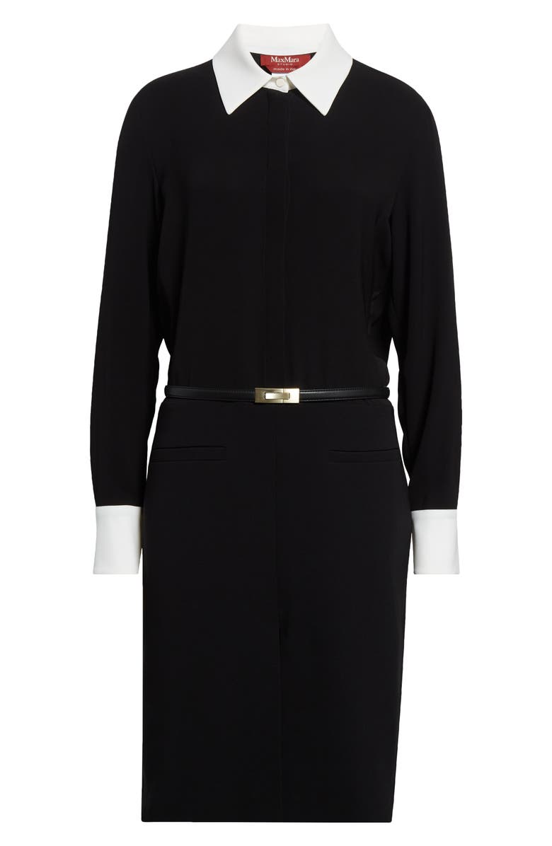 Max Mara Studio Dinar Contrast Trim Long Sleeve Shirtdress, Alternate, color,
