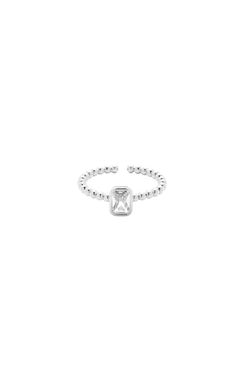 Kealoha Dainty Statement Ring Trendy Sculpted Design, Main, color, Silver