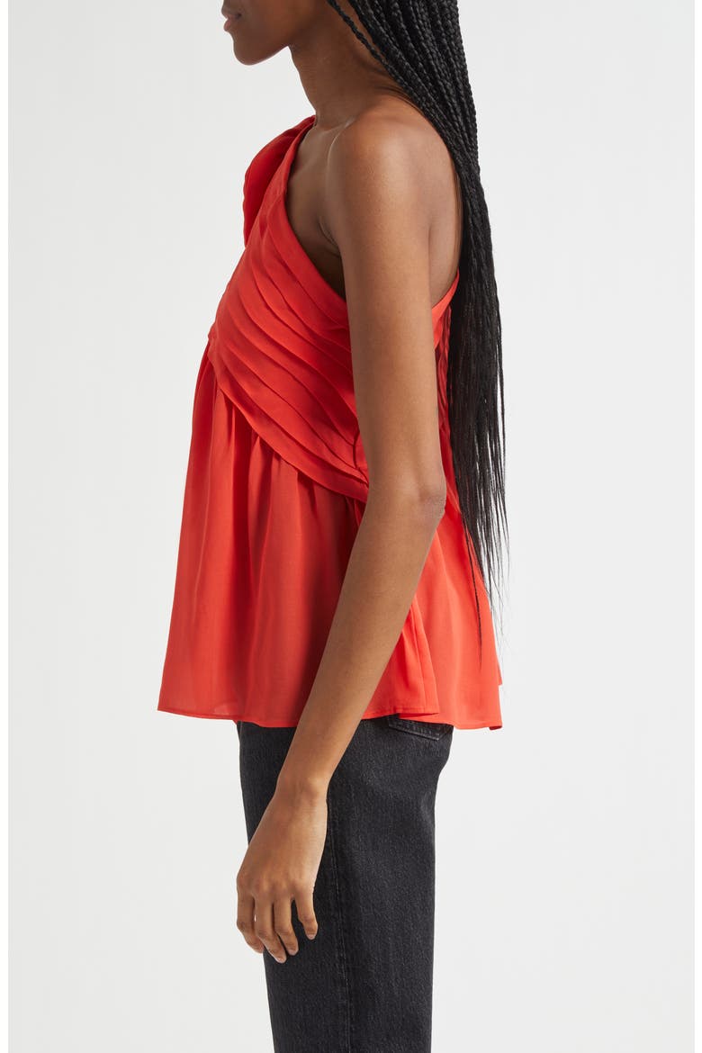 Red Rose One-Shoulder Top, Alternate, color, RED