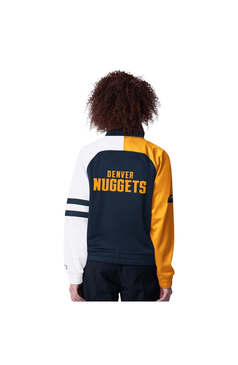 STARTER Women's Starter Navy Denver Nuggets Line Up Dolman Raglan Full-Zip Track Jacket, Alternate, color, 