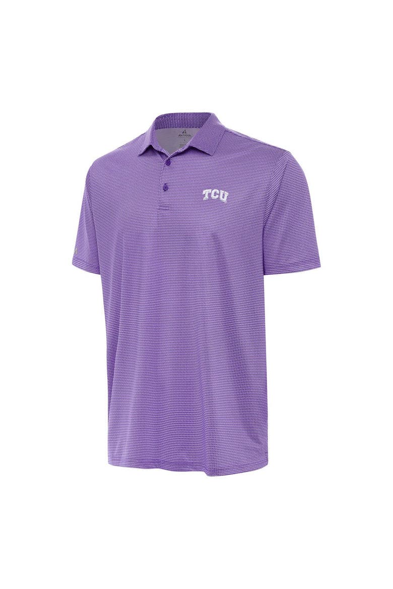 Men's Antigua Purple/White TCU Horned Frogs Rings Polo, Alternate, color, White
