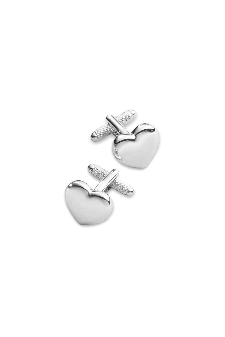 Heart Cufflink, Main, color, Silver