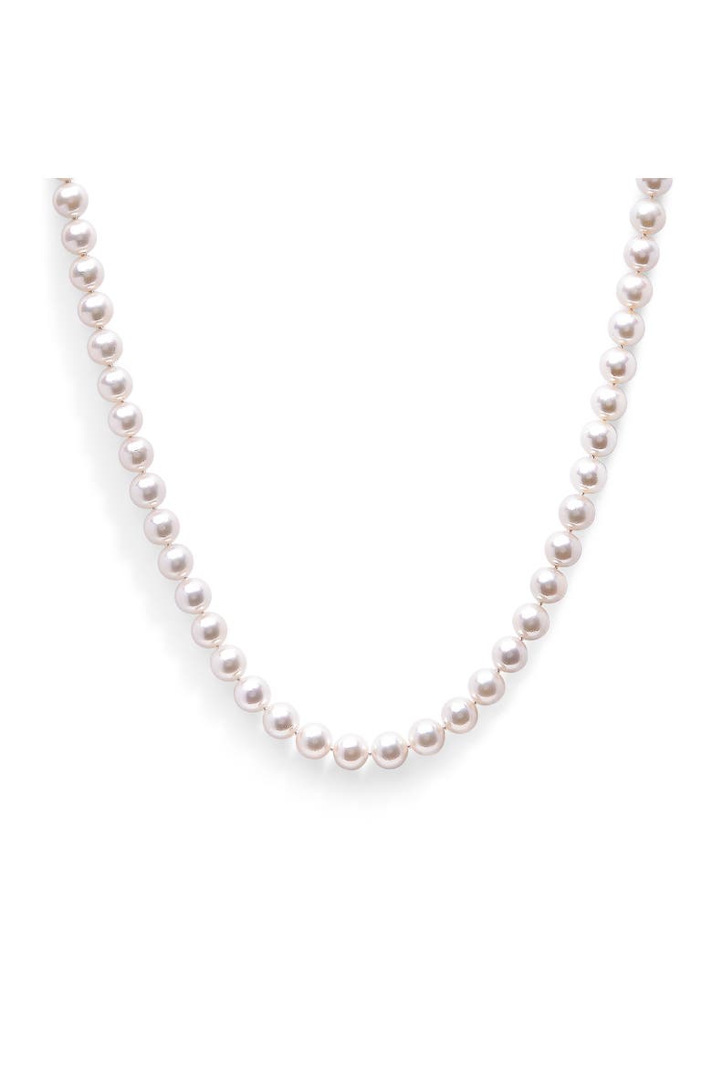 14K Gold 8.0x8.5mm Akoya Pearl Strand Necklace, Main, color, White