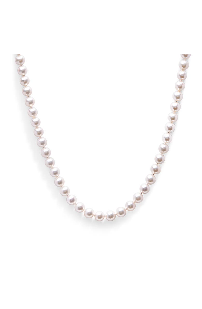 Haus of Brilliance 14K Gold 8.0x8.5mm Akoya Pearl Strand Necklace, Main, color, White