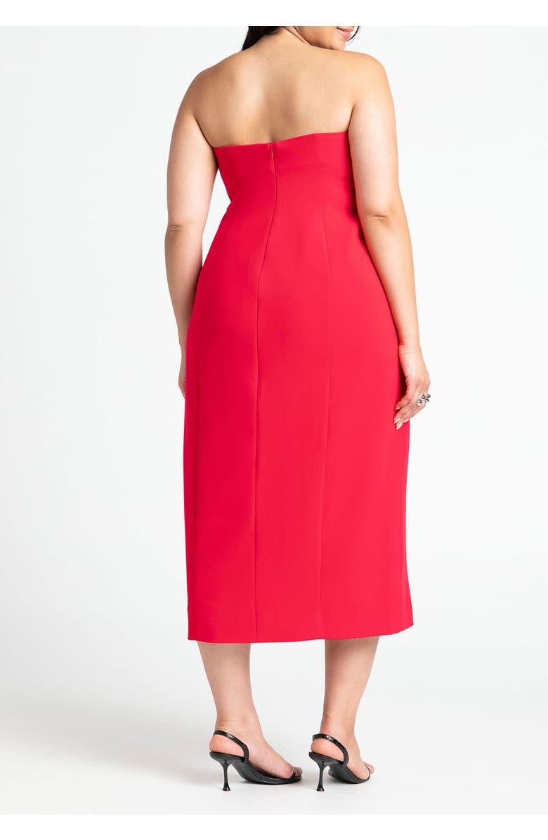 ELOQUII Strapless Double Breasted Midi Dress, Alternate, color,
