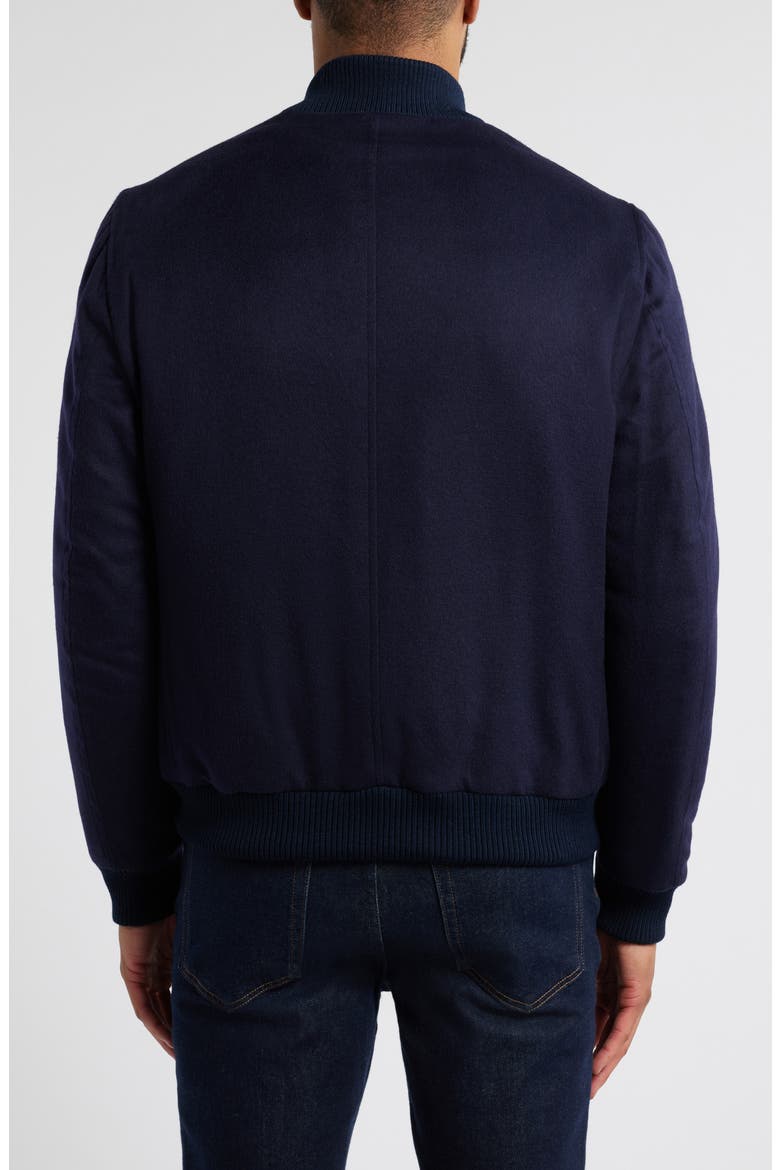 Silk & Cashmere Bomber Jacket, Alternate, color, NAVY