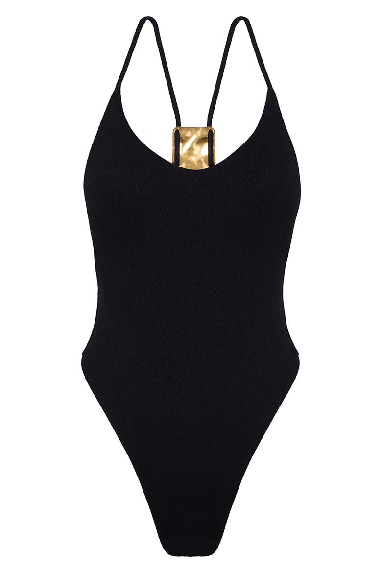 Firenze Cleo One-Piece Swimsuit, Alternate, color, BLACK