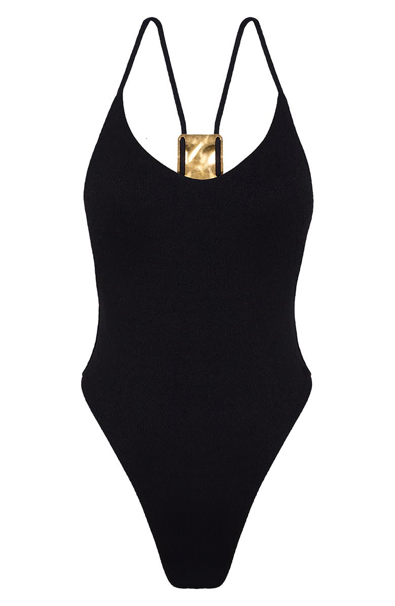 ViX Paula Hermanny Firenze Cleo One-Piece Swimsuit, Alternate, color, Black