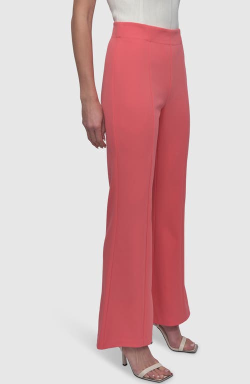 Dkny Wide Leg Scuba Pants In Coral Crus