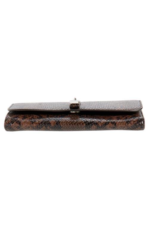 Stella Mccartney Womens Espresso Ryder Flap Snakeskin-embossed Vegan-leather Cross-body Bag In Brown