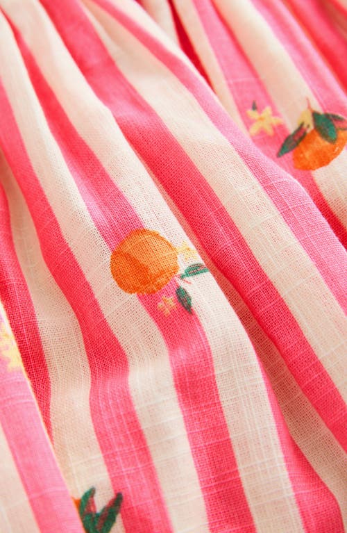 Shop Next Kids' Stripe Orange Cotton Dress In Pink