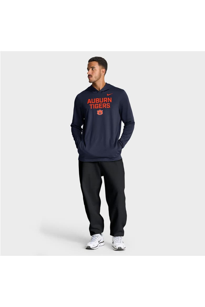 Men's Nike Navy Auburn Tigers 2025 Sideline Dri-FIT Long Sleeve Hoodie T-Shirt, Alternate, color, Navy