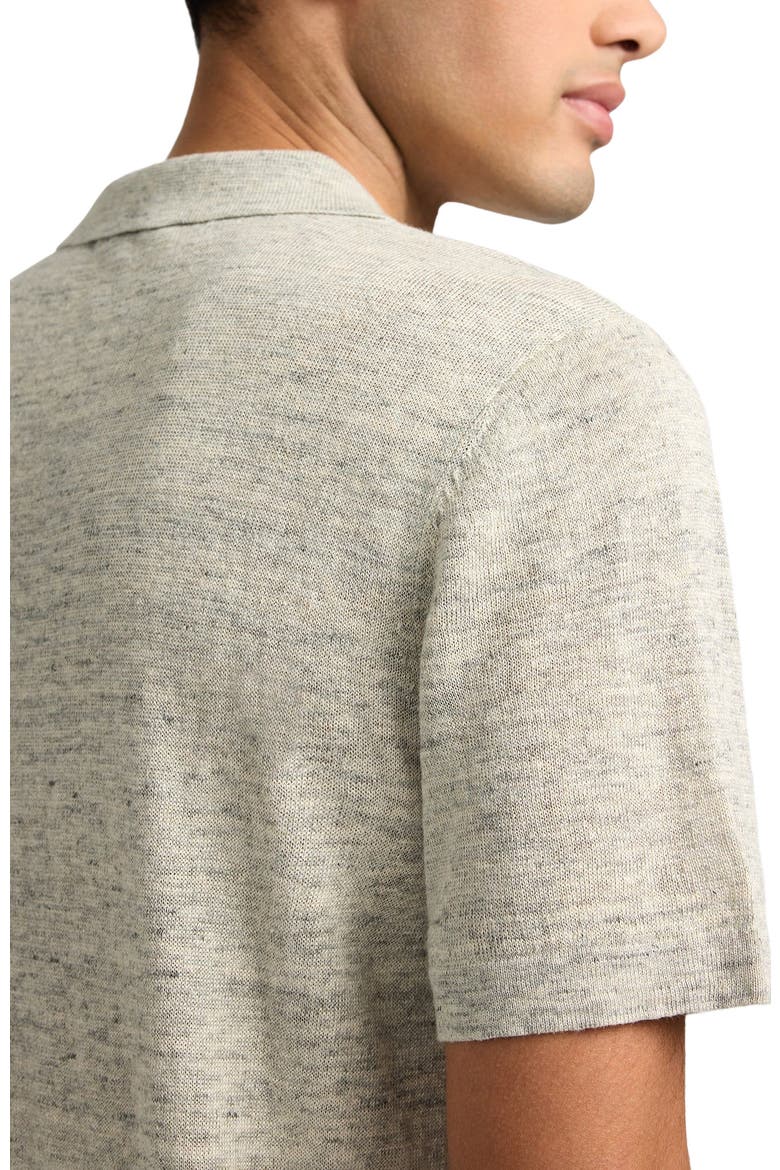 Linen Sweater Polo, Alternate, color, LIGHT GREY MELG