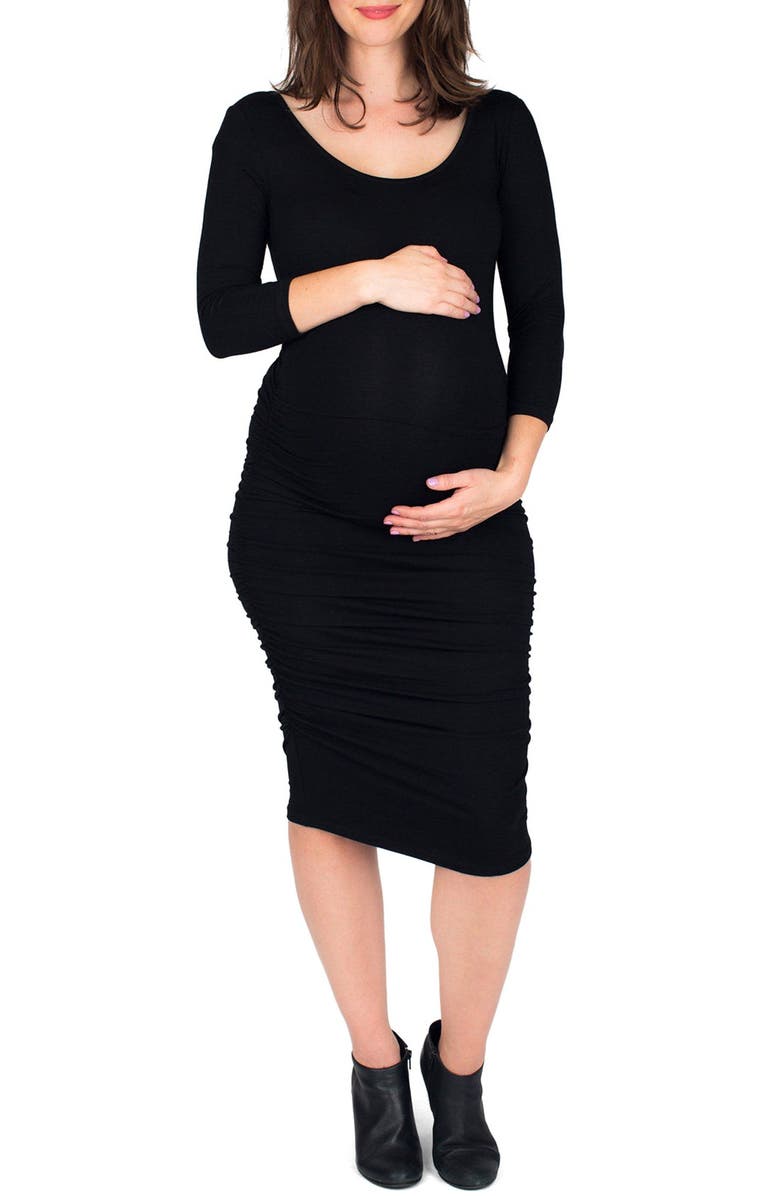 Nom Maternity Nom 'Ellie' Ruched Maternity Dress, Alternate, color, 