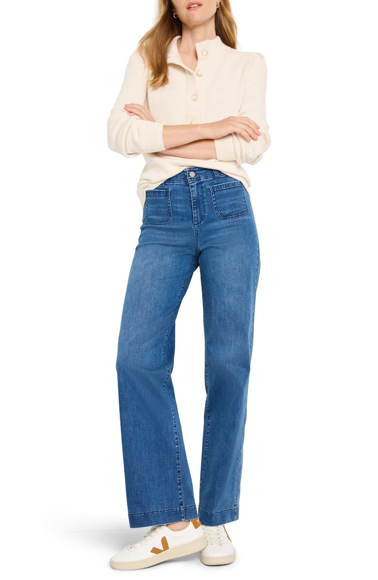 NIC+ZOE Cotton Blend Henley Sweater, Alternate, color, Classic Cream