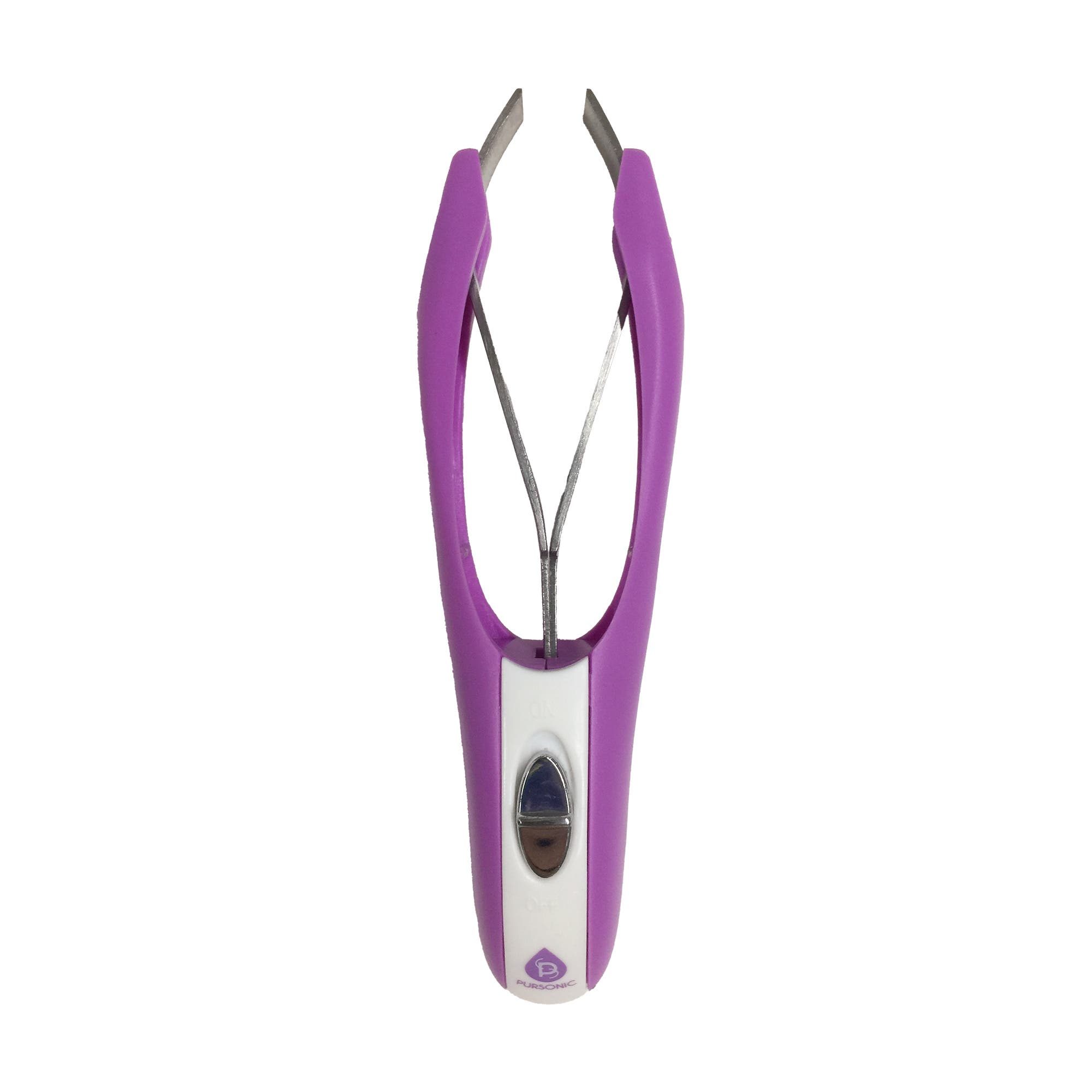 PURSONIC Automatic Retractable Slant Tweezers in Purple 
