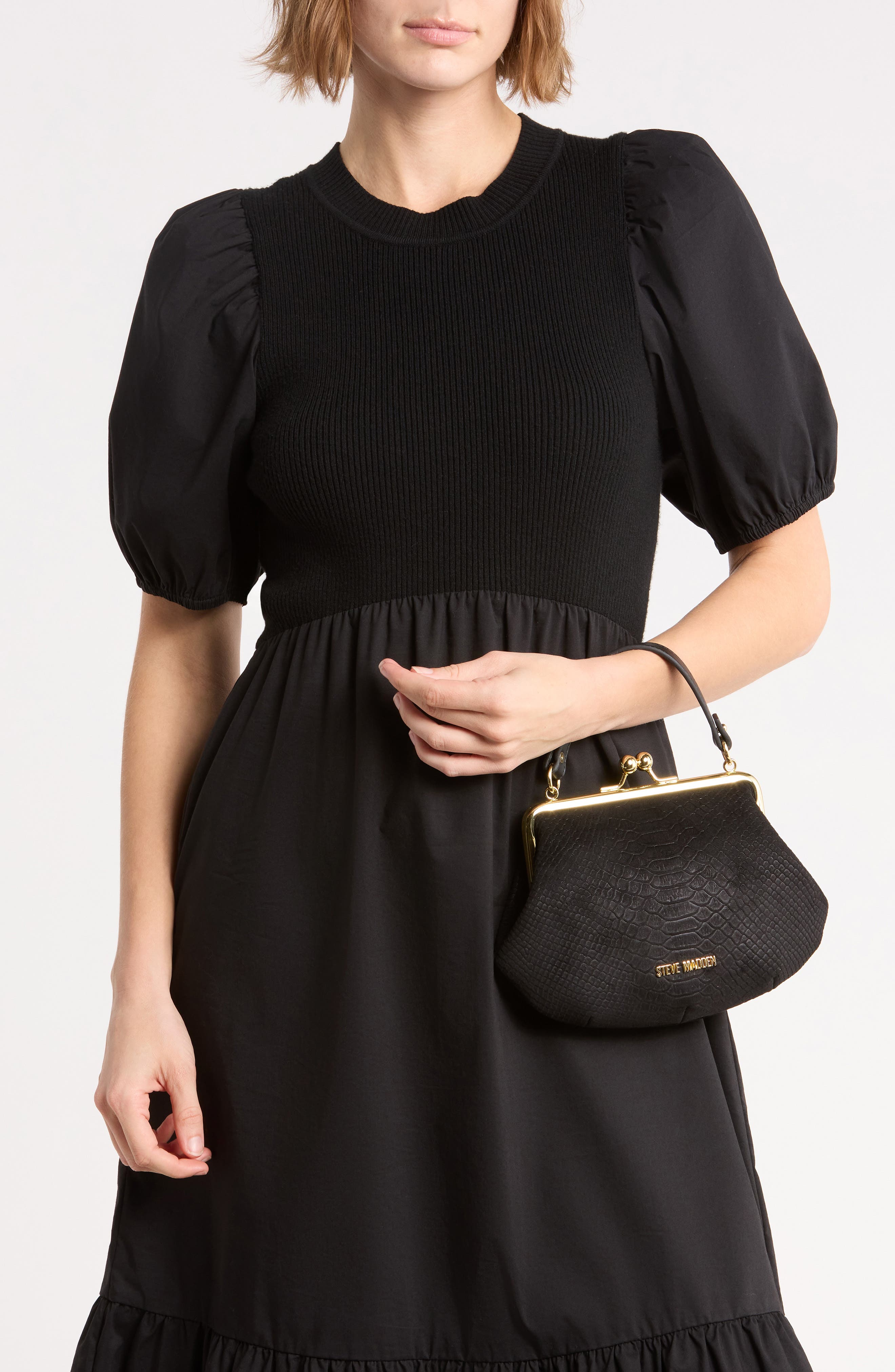 Blucca Faux Snakeskin Crossbody Bag, Alternate, color, BLACK SNAKE EMBOSS SUEDE
