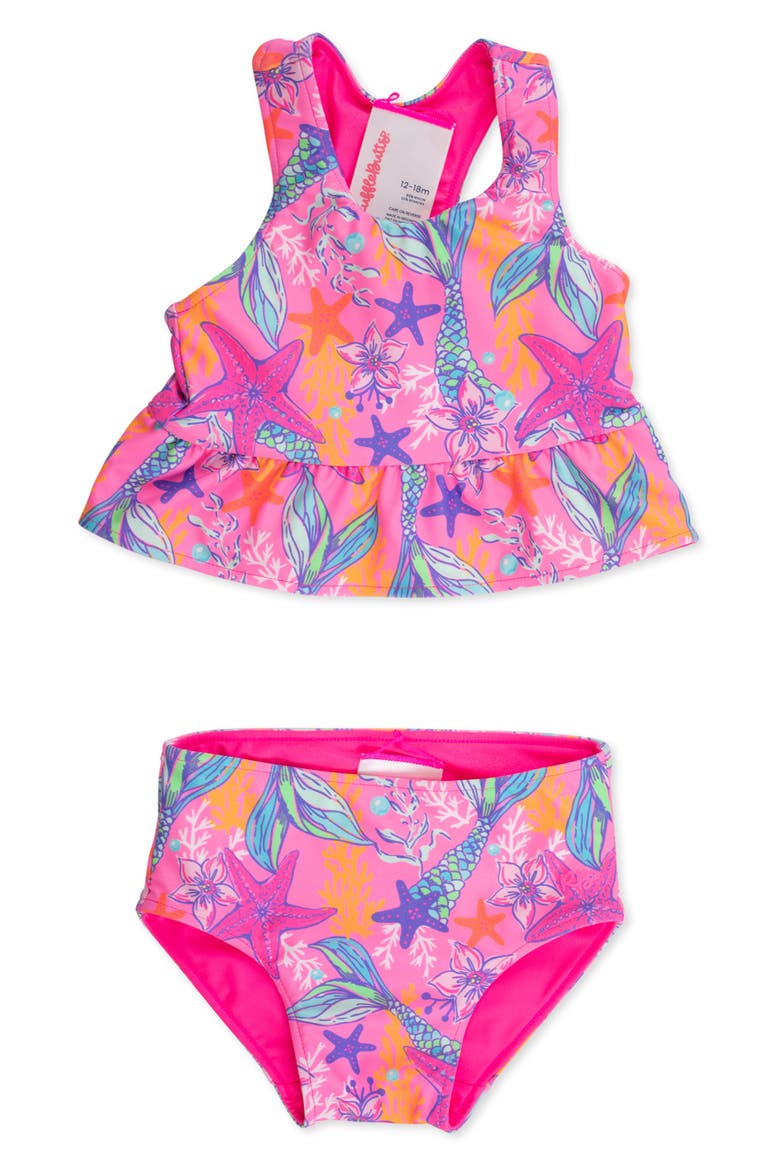 Kids' Shimmer Mermaid Reversible Two-Piece Swimsuit, Main, color, PINK