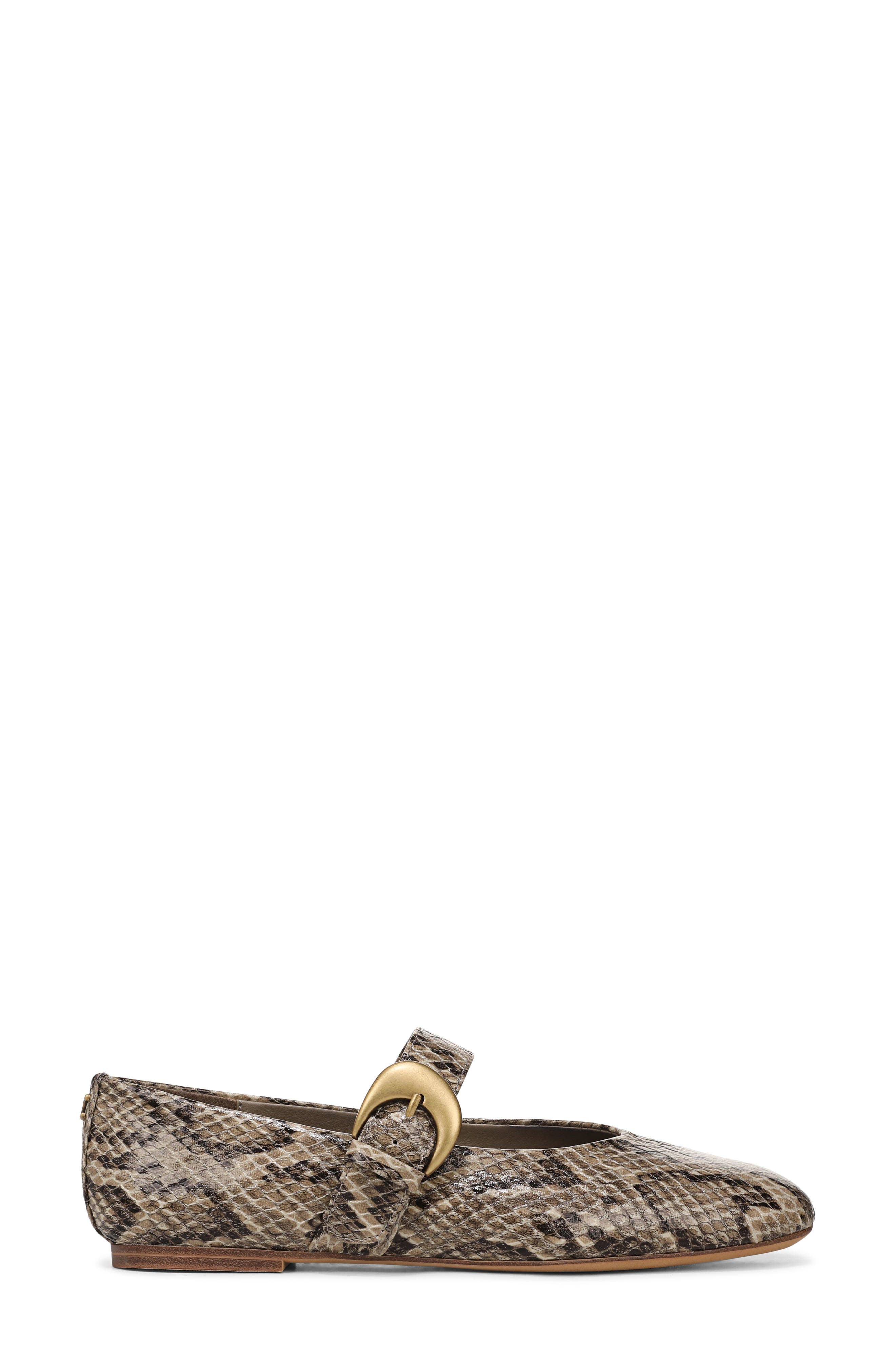 Circus NY by Sam Edelman Bella Snakeskin Embossed Mary Jane Flat, Alternate, color, Taupe Multi