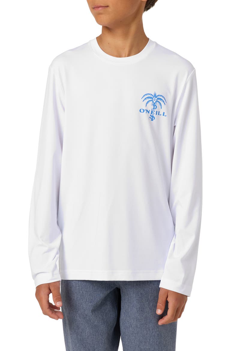 Kids' Surf Supply Long Sleeve Rashguard, Main, color, WHITE