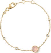 Astley Clarke Gold Luna Pink Quartzite Station Bracelet