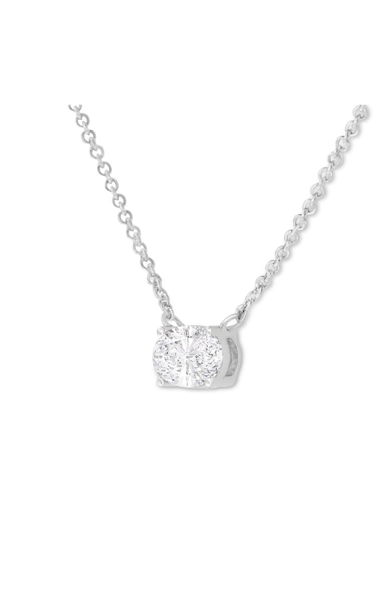Haus of Brilliance IGI Certified 14k White Gold 1/2 cttw Lab Grown Oval Solitaire Diamond Pendant, Alternate, color, White