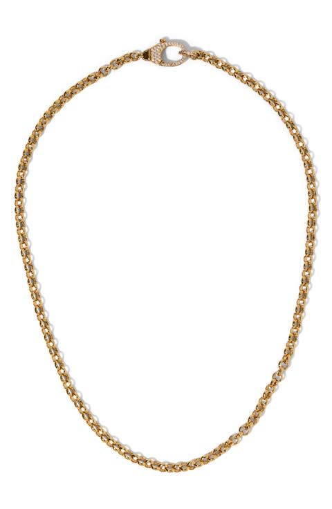 Gemini Pavé Clasp Link Chain Necklace