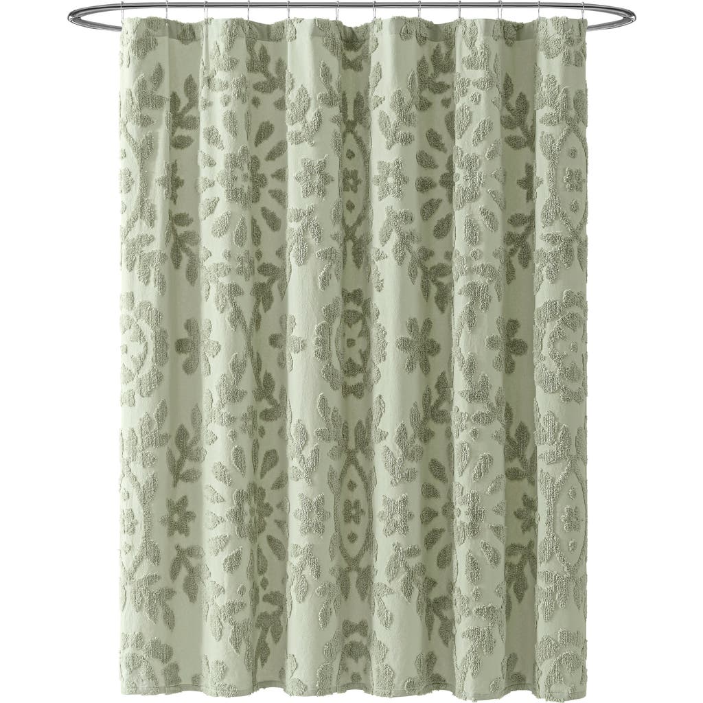 Peri Home Chenille Laurel Shower Curtain in Sage  product