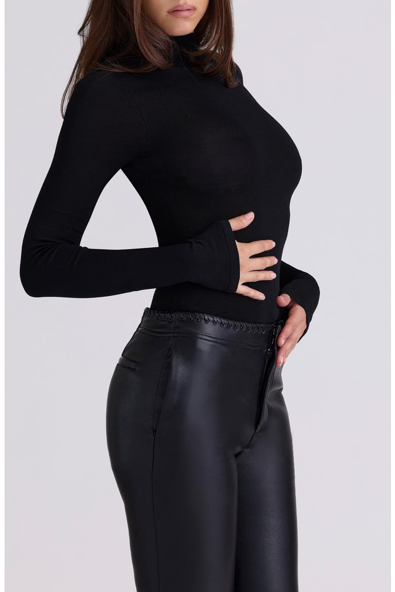 Eliena Long Sleeve Bodysuit, Alternate, color, BLACK