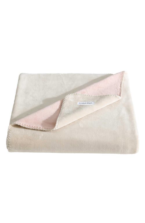 Calvin Klein Home Modern Reversible Throw Blanket In Medium Beige